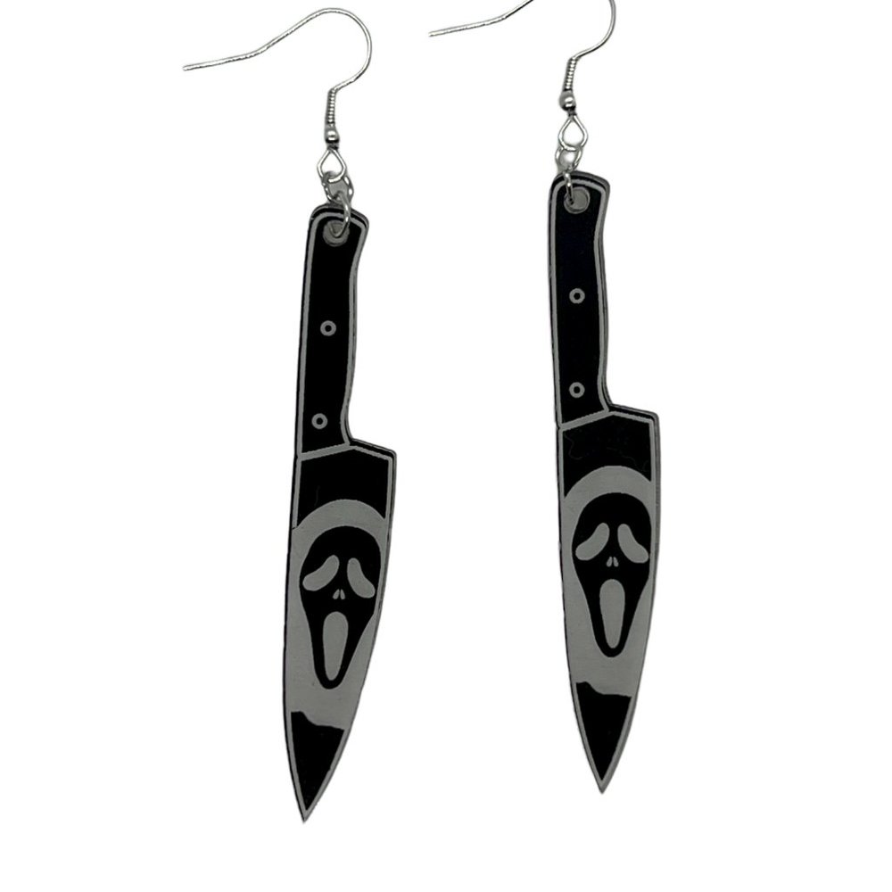 Screaming Knife Dangling Earrings